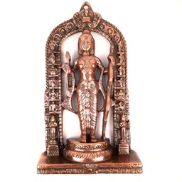 apka mart Copper Textured Metal Shree Rama Lalla Ayodhya Mandir Hanging Wall Decor image 3