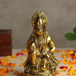 HABERE INDIA Gold-Toned Hanuman Ji Idol Showpiece-image-44