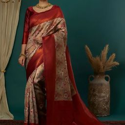 Vastravatika Floral Woven Design Zari Kanjeevaram Saree-picture-35