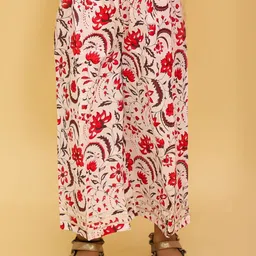 JUNITOS Girls Colourblocked Panelled Gotta Patti Pure Cotton Kurta With Sharara & Dupatta image 2