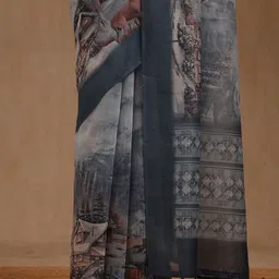 Soch Abstract Printed Chanderi Saree image 2
