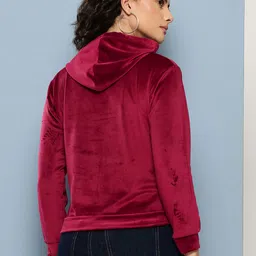 Aarika Labubu Printed Hooded Velvet Sweatshirt image 3