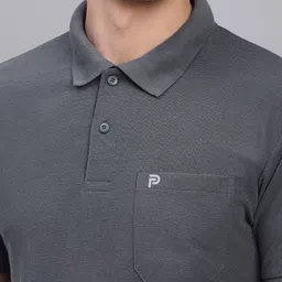 LUX PARKER Men Pack of 2 Solid Polo Collar Cotton Slim Fit T-shirts image 2