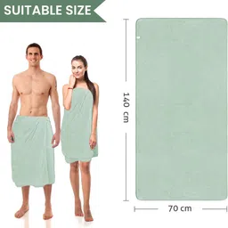 MAXOSHINE Green & Sea Green 1 350 GSM Bath Towel image 2