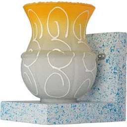 1ST TIME Yellow & White Printed Wood Abstract Shaped Shaped Wall Lamp-picture-27