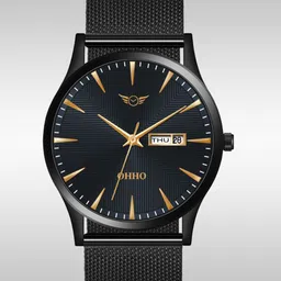 OHHO Men Stainless Steel Bracelet Style Straps Analogue Watch OHW-11 B-DIAL & B-SF-picture-25