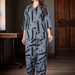 Moda Rapido Women Crepe Printed Co-Ords Set-image-72