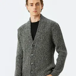 Koton Men V-Neck Long Sleeves Cardigan Sweaters image 2