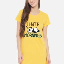 FFLIRTYGO Women Printed Pure Cotton T-shirt Nightdress-image-81
