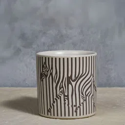 ALMIRO TREE Off White & Grey Printed Ceramic Matte Cups and Mugs image 3