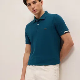 THE BEAR HOUSE Men Solid Polo Collar Pure Cotton Slim Fit T-shirt-picture-30