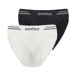 Omtex Pack Of 2 Seamless Mid-Rise Basic Briefs-picture-38