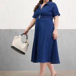 SASSAFRAS Curve Fit & Flare Midi Dress-picture-41
