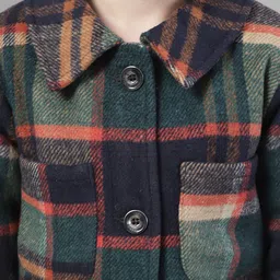 HOUSE OF VEDAS Boys Checked Lightweight Sporty Jacket with Embroidered image 2