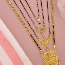 Bhanu diam Gold-Plated Brass Mangalsutra image 1