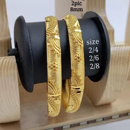 niva fashion Set Of 2 Gold-Plated Brass Artificial Stones Meenakari Bangles-picture-27