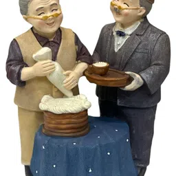 AUGEN Brown And Grey Old Couple Figurine Showpiece-picture-12