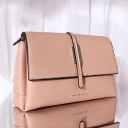 HAUTE SAUCE by Campus Sutra Leather Structured Sling Bag with Cut Work-picture-24