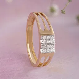 Mia by Tanishq 14kt BIS Hall Mark Minimalist Vibes Gold & Diamond Finger Ring-2.22gm-picture-29