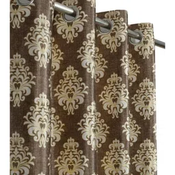 UrbanArts Brown & White Ethnic Motifs Room Darkening Door Curtain-picture-39