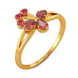 Joyalukkas Women 22KT Gold Gemstone Exquisite Floral Bud Ring-1.94 g-picture-26