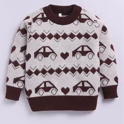 Toonyport Boys Conversational Design Full Sleeve Woollen Pullover image 4