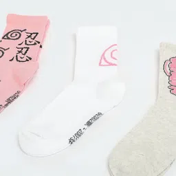 max Girls Pack Of 3 Patterned Calf Length Socks image 3