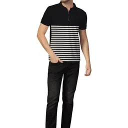 Blisstone Men Striped Polo Collar T-shirt image 5