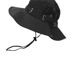 Alexvyan Men Black Solid Sun Hat-picture-11
