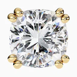 VALANOVA 14Kt Gold 4 Carat Lab Grown Diamond Studded Studs - 1.58 g image 4