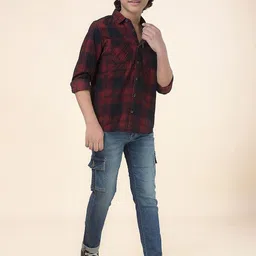 Cantabil Boys Comfort Checked Casual Shirt-picture-50