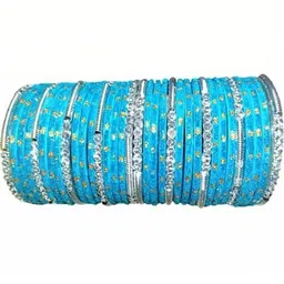 Only Offers Turquoise Blue Glass Artificial Stones Bangle-picture-23