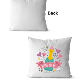 Loops n knots White & Pink Bride To Be Printed Pre-Filled Cushion image 3