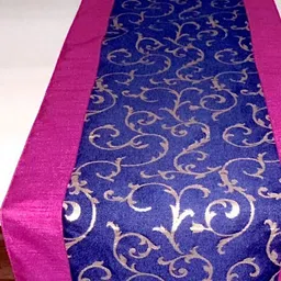 Pink parrot Blue & Pink Embroidered Table Runner-image-40