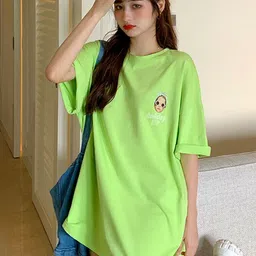 StyleCast Oversized Graphic Printed Round Neck Drop-Shoulder Sleeves T-Shirt image 3