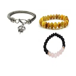 Divine souvenirs Unisex Set Of 3 Artificial Beaded Elasticated Bracelets-picture-43