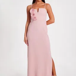 QUIZ Women Applique Shoulder Straps Bodycon Maxi Dress-image-20