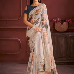 Anouk Floral Zardozi Organza Saree-picture-36