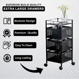 LUXEHOME INTERNATIONAL Black Set of 1 Super Strong Multi-Utility Organisers image 4