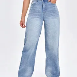 VBEAUTI Women Jean Straight Fit High-Rise Light Fade Stretchable Jeans-picture-35