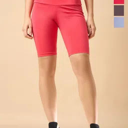 COLOR CAPITAL Women Pack of 4 Ankle-Length Fly Dry Cycling Shorts-picture-25