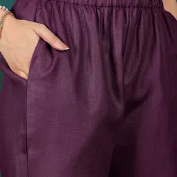 NAVYAAZRI Women Regular Thread Work Kurta with Trousers & With Dupatta image 2