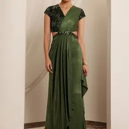 Miss Chase Women Embellished V-Neck Maxi Dress-picture-41