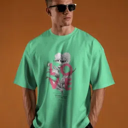 Silver Moon Clothing Men Typography Printed Round Neck Cotton Oversized T-shirt image 4