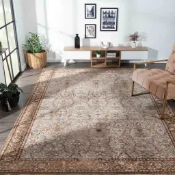 obsessions Brown Traditional Polyester 59x32 Inches Machine Made Floor Runner image 1