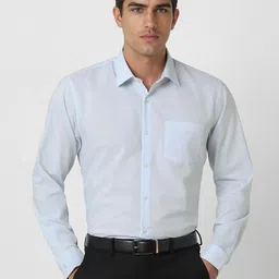 Peter England Men Slim Fit Spread Collar Horizontal Striped Cotton Formal Shirt-picture-42