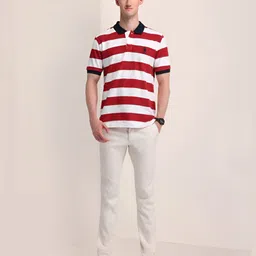 U.S. Polo Assn. Men Striped Polo Collar Cotton Slim Fit T-shirt image 3