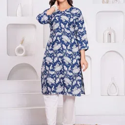 Fashion2wear Floral Printed V-Neck Kurti-picture-24