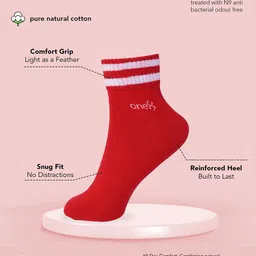 One8 Women Pack Of 3 Pure Cotton Above Ankle Length Socks image 3