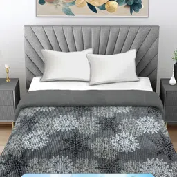 FABINALIV Grey Floral Woollen Mild Winter 400 GSM Double Bed Comforter image 2